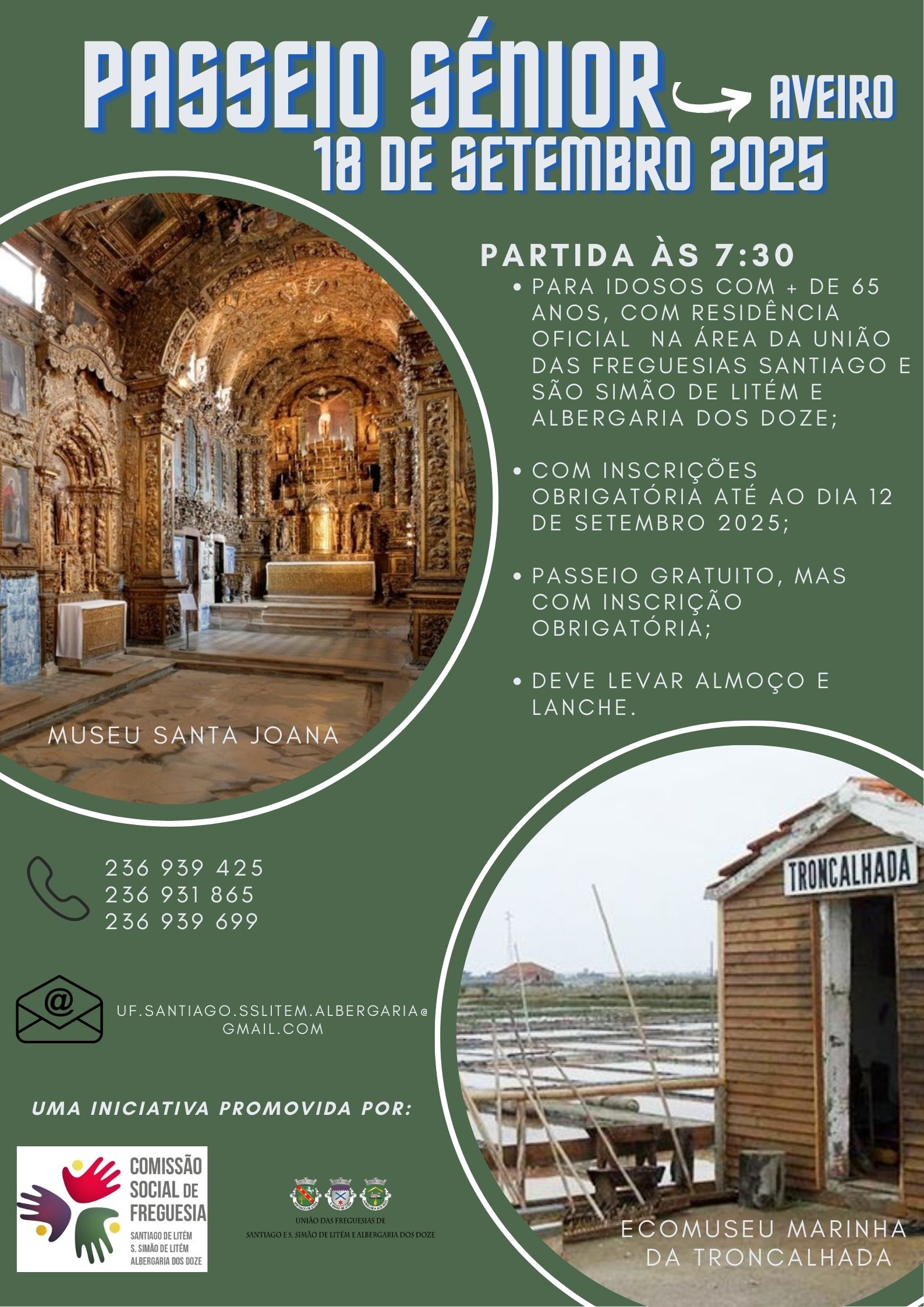 Notícia Passeio Sénior  a Aveiro | Setembro 2025